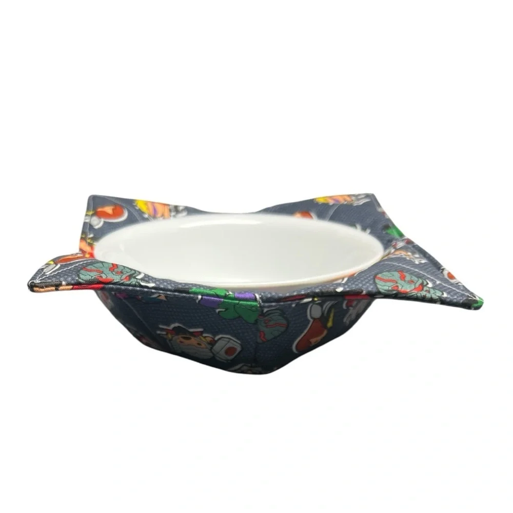 Hand Crafted Bowl Cozy Bowl Holder Microwavable  Cotton Padded Marvel Characters
